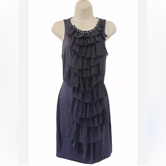 3.1 Phillip Lim Dresses & Skirts - NWT Phillip Lim Scoop Neck Mini Dress Gray Ruffle Crystal Accents Sleeveless